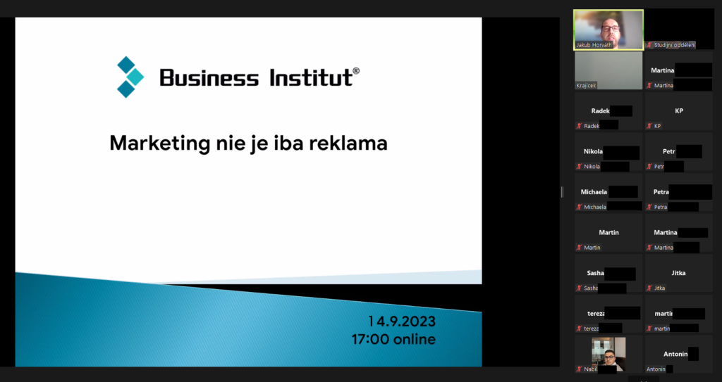 1 | Online seminár: “Marketing nie je len reklama”, 4. 9. 2023