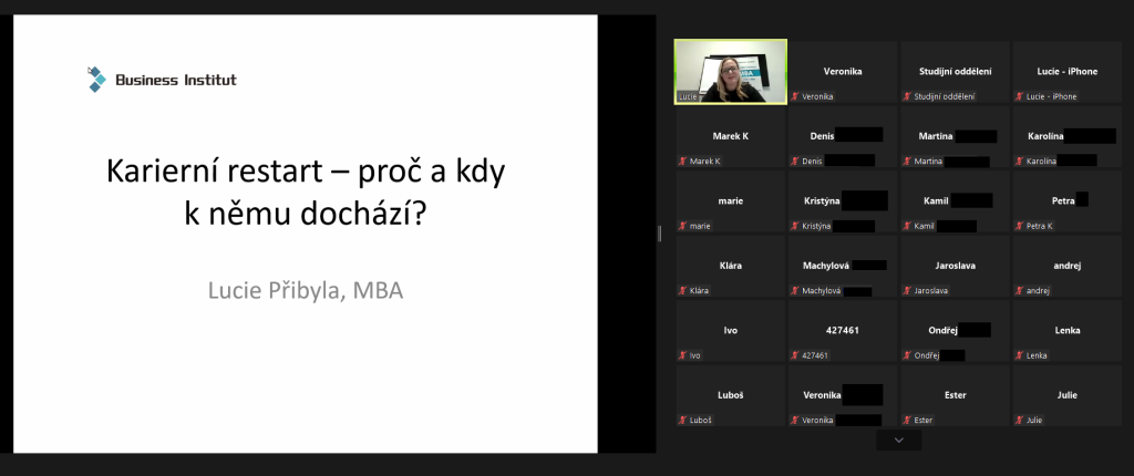 Online seminář "Kariérní restart - proč a&nbsp;kdy k&nbsp;němu dochází?", 13.&nbsp;2.&nbsp;2024 - galerie