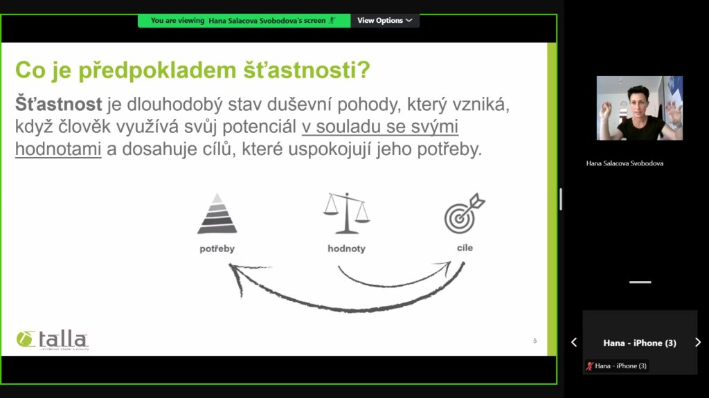 Online seminář "Štěstí jako výkonnostní výhoda", 22.&nbsp;7.&nbsp;2025 - galerie
