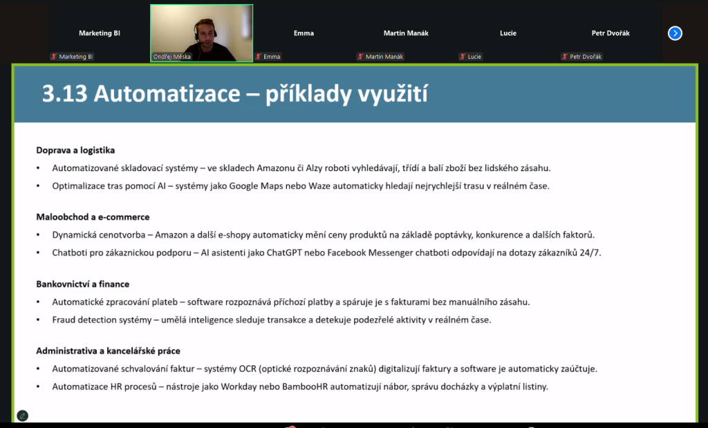 Online seminář "Digitální inovace: jak AI mění fungování organizací", 23.&nbsp;9.&nbsp;2025 - galerie