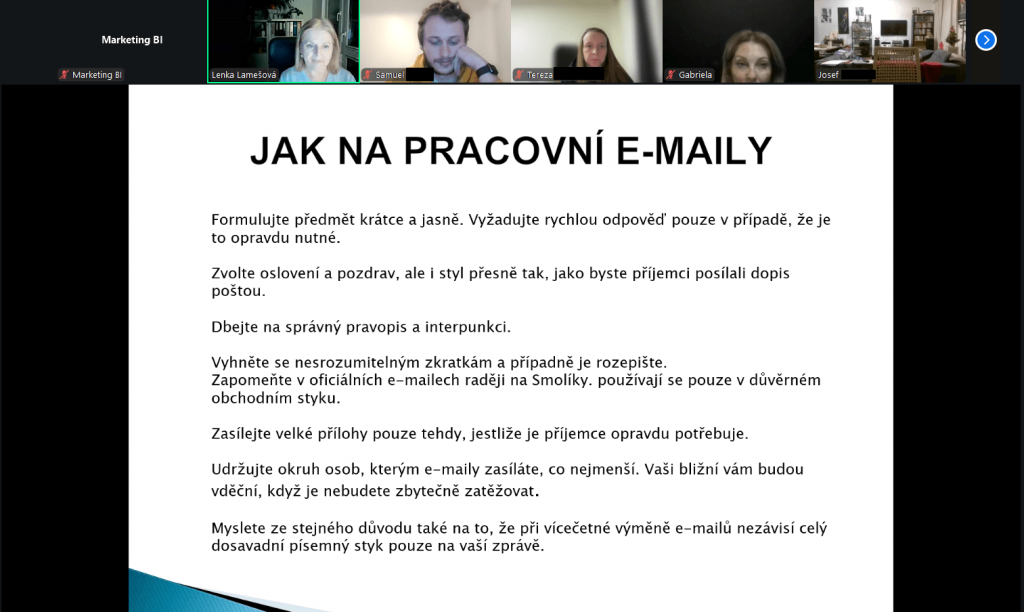 Online seminář "Business etiketa aneb jak si budovat zdravé sebevědomí", 27.&nbsp;1.&nbsp;2026 - galerie