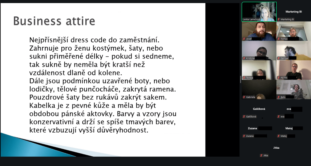 Online seminář "Business etiketa aneb jak si budovat zdravé sebevědomí", 27.&nbsp;1.&nbsp;2026 - galerie