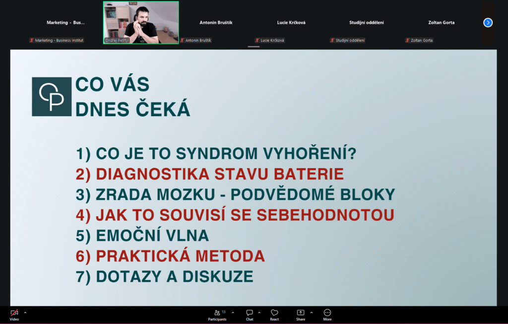 snimek obrazovky 2026 05 19 171625 | Online seminár "Prevencia vyhorenia: Od podvedomých blokov k silnej vnútornej motivácii", 19. 5. 2026