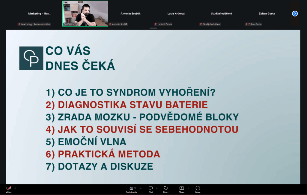 Snimek obrazovky 2026 05 19 171625 1 | Online seminář "Prevence vyhoření: Od podvědomých bloků k silné vnitřní motivaci"